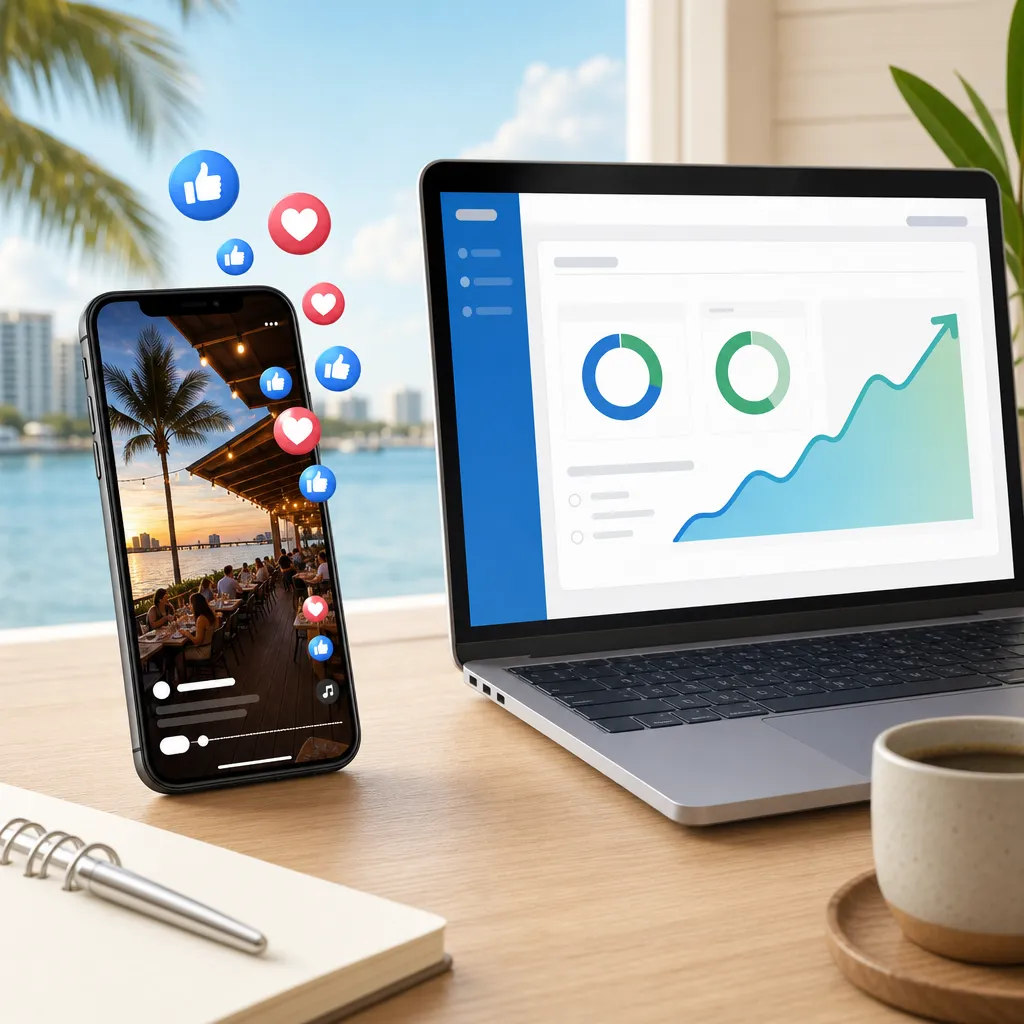 A real-world snapshot: organic Reels driving discovery, paid campaigns converting that attention into bookings.
